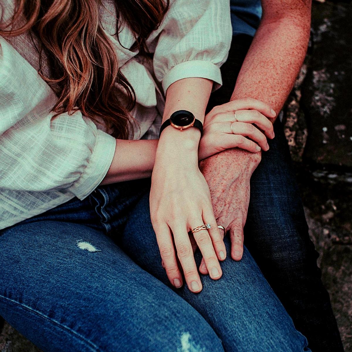 couple holding hands